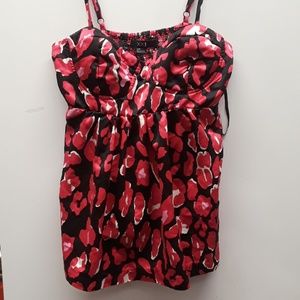 Xxi s/p red black  spaghetti strap top